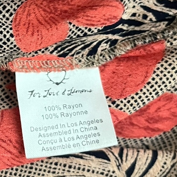 For Love and Lemons Mai Tai coral /tan Skirt Size XS - Picture 8 of 9